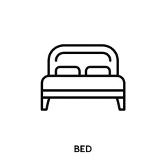 Plakat bed icon vector. bed sign symbol