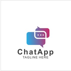 Abstract chat app logo design