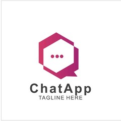 Abstract chat app logo design