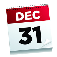 December 31 - New Year's Eve calendar page illustration