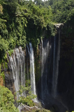 Beautiful autumn landscape waterfall in indonesia