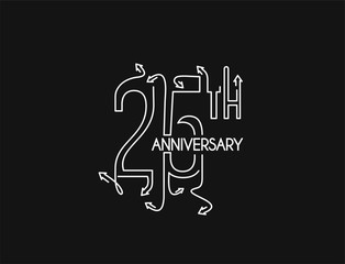 Naklejka premium 25th Years Anniversary Celebration vector illustration.