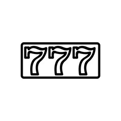 slot three sevens icon vector. slot three sevens sign. isolated contour symbol illustration