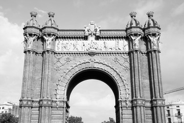 Fototapeta premium Barcelona. Black and white vintage style.