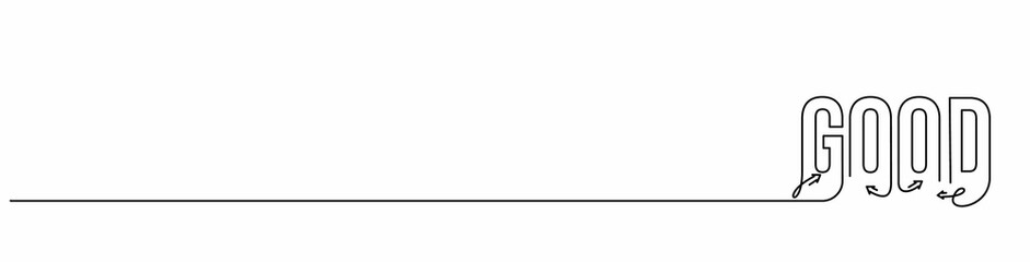 Good Calligraphic line art Text Vector illustration Design.