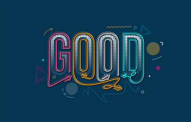 Good Calligraphic line art Text Vector illustration Design.