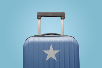 Baggage with Somalia flag print tourism and vacation concept.