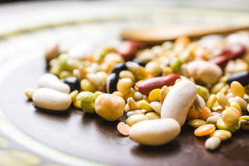 Soaked legumes on a plate