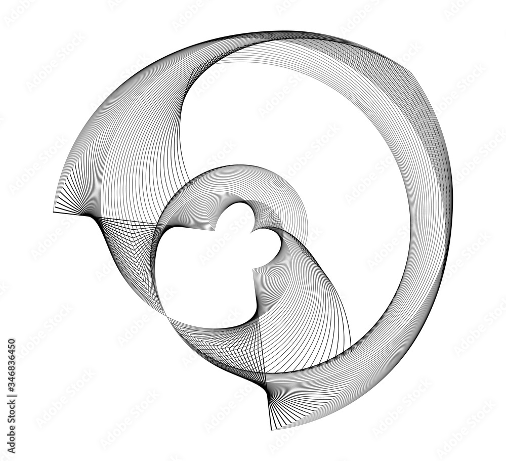 Poster circular wireframe mesh circles lines effect logo element30