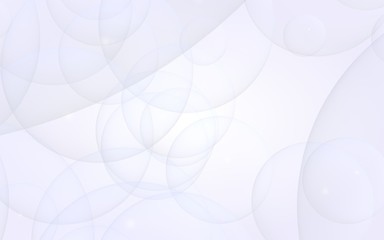 Abstract white background. Backdrop with light transparent bubbles. 3D illustration