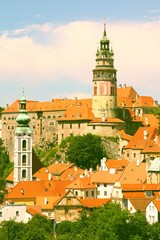 Obraz premium Czech Republic - Cesky Krumlov. Retro color filtered style.