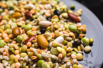 Soaked legumes on a plate
