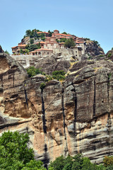 The Orthodox medieval monastery on top rock Meteora.