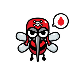 cute mosquito mascot vector design