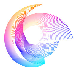 Circular Wireframe mesh circles lines effect logo element43