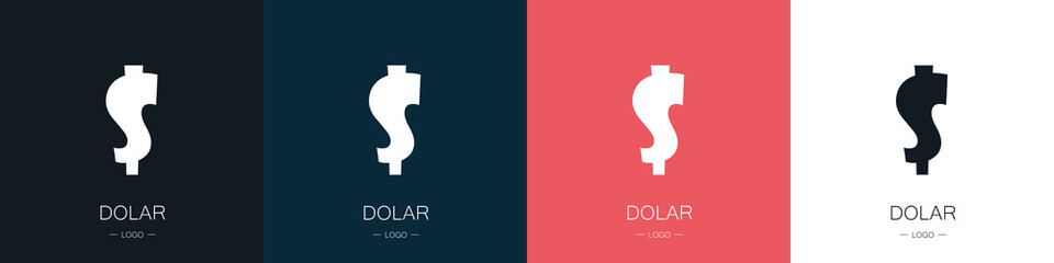 Set of money logos. Dolar icons. Collection. Modern style vector illustration.
