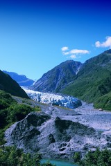 New Zealand glacier. Vintage filtered colors style.