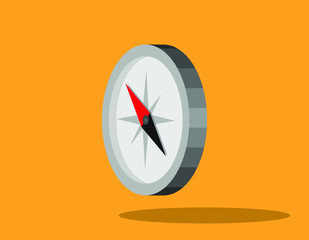 Compass isometry. Flat vector illustration. EPS10