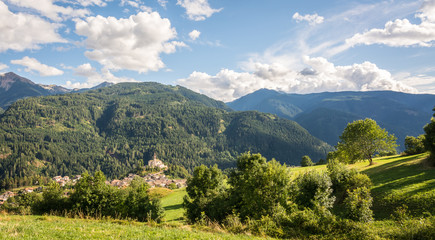Fototapeta premium Fiemme Valley (Val di Fiemme) in Trentino Alto Adige, Trento Province. Summer landscape