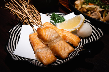 Fried Salmon On Stick
