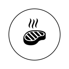 Barbecue grill steak vector icon