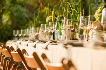 Outdoor dinner table