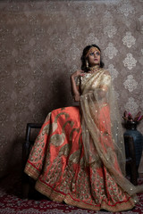 beautiful indian bride wearing traditional indian bridal dress