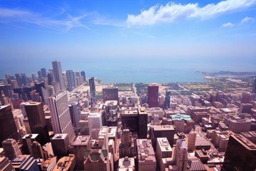 Fototapeta premium Chicago, Illinois. Filtered image style.