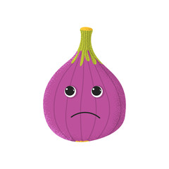 Organic cute fig fruit character
