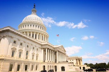 United States capitol, Washington D.C. Filtered image style.