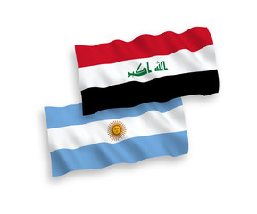 Flags of Iraq and Argentina on a white background