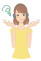 オペレーターのお姉さんのイラスト