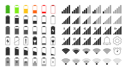 Battery, wi-fi and mobile net signal icons