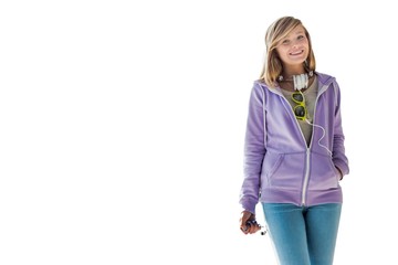 Cutouts of smiling young teenage girl