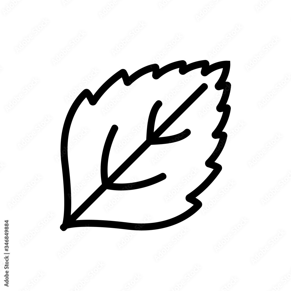 Poster mint leaf close-up view icon vector. mint leaf close-up view sign. isolated contour symbol illustrat