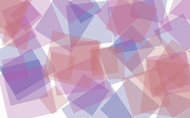 Multicolored translucent squares on white background. Red tones. 3D illustration