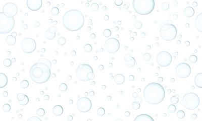 Delicate repeat background pattern of pale blue bubbles on a white background for print, textile or wallpaper, colored vector illustration
