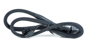 Power supply cabble isolated on white background