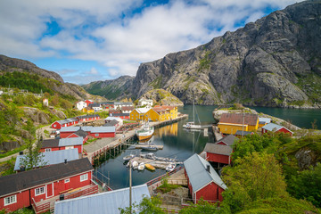 Pittoresco villaggio di Nusfjord, Nusfjord Norvegia, Isole Lofoten ,Norvegia