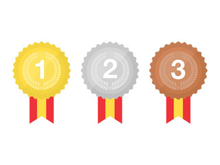 リボン付きメダルのイラスト