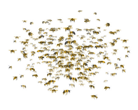 wasp bee hornet swarm nest watercolor painting