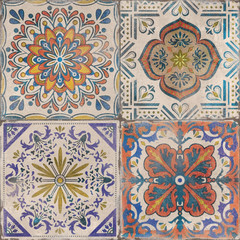 Ceramic glazed tiles for wall decoration, moroccan pattern tile, Portuguese tile