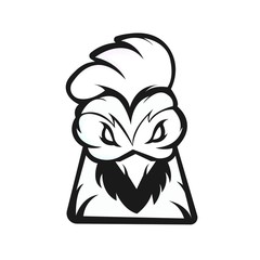 Rooster mascot logo silhouette version. Chicken logo in sport style, mascot logo illustration design vector