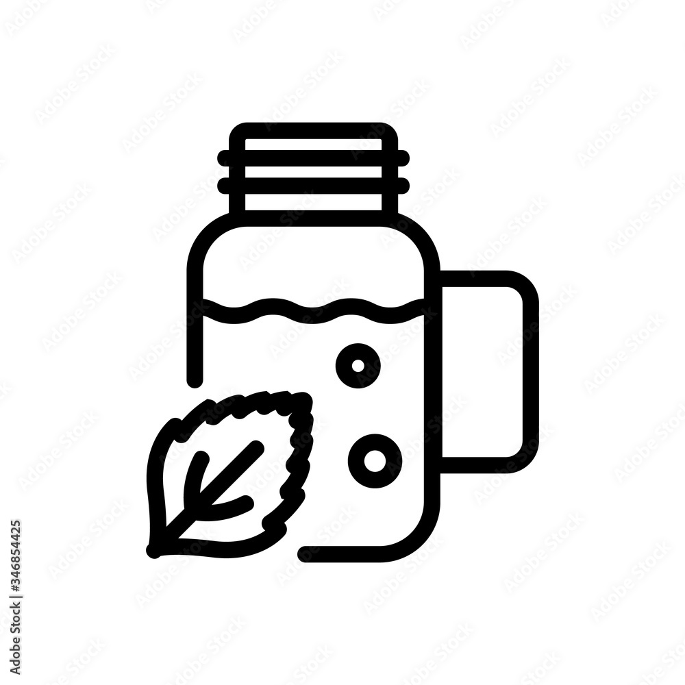 Poster peppermint extract in bottle icon vector. peppermint extract in bottle sign. isolated contour symbol