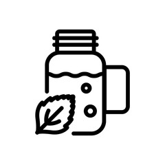 peppermint extract in bottle icon vector. peppermint extract in bottle sign. isolated contour symbol illustration