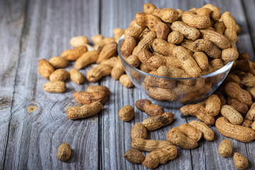 Healthy snacks nuts peanuts textured. The concept of healthy eating