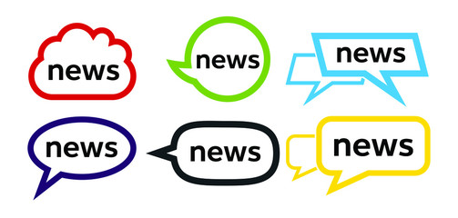 News word and speech bubble
