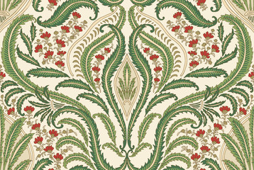 Hand-drawn Seamless Pattern Design, Paisley Style