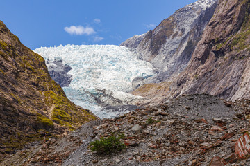 Franz Joseph Glacier. Around the cliffs and ice.  South Island, New Zealand