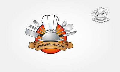 Use this logo for a chef, restaurant, catering or any food related services. Vector logo illustration.